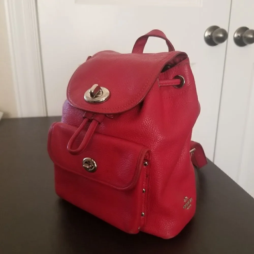 Coach Mini Leather Backpack - Picture 2 of 9